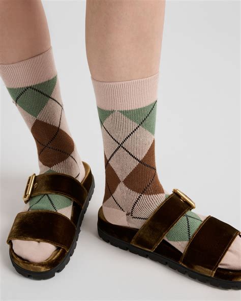 Prada Argyle Cotton Socks 